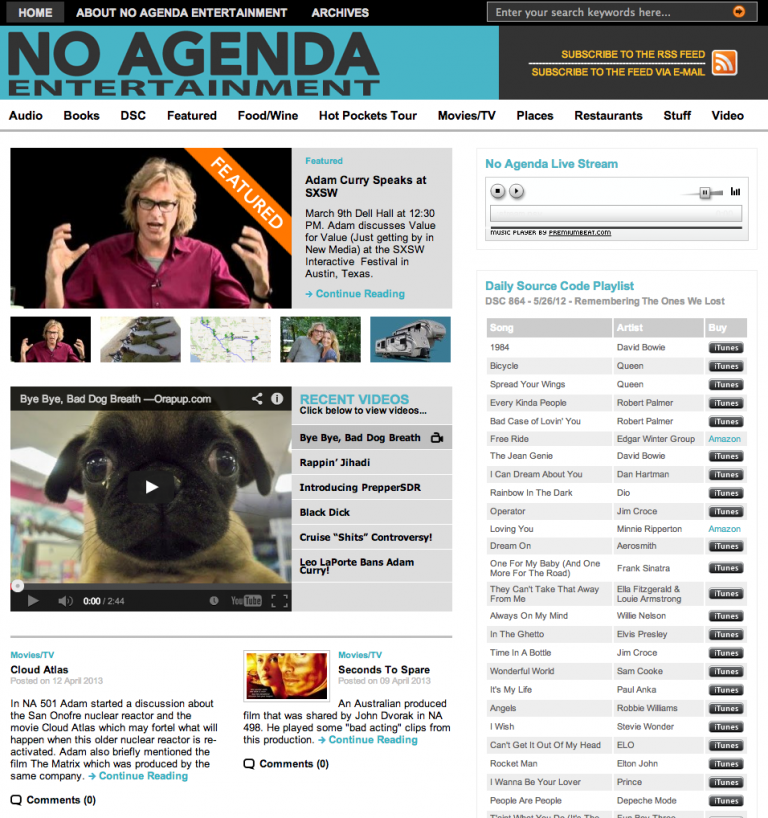 No Agenda Entertainment 2013