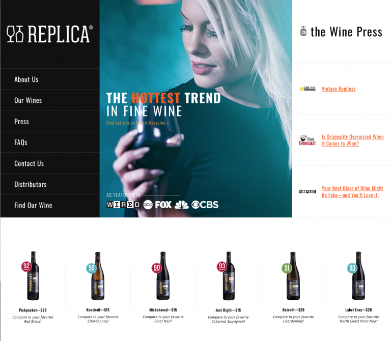 Reality Wines website