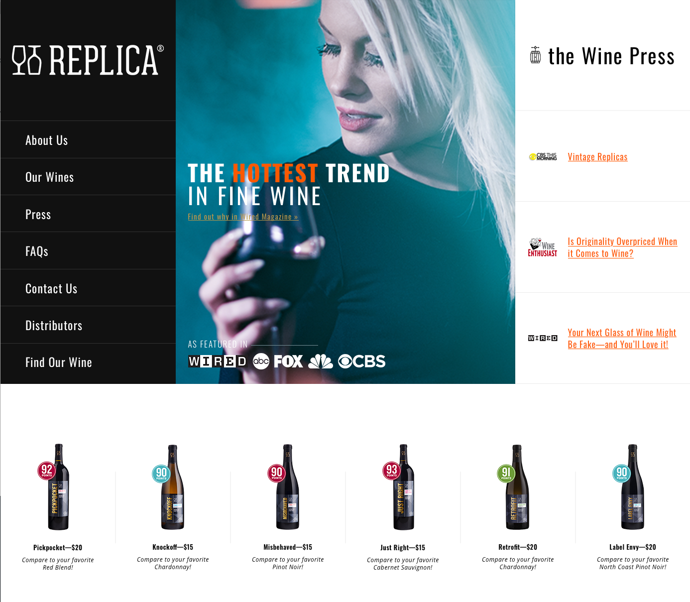 Reality Wines website