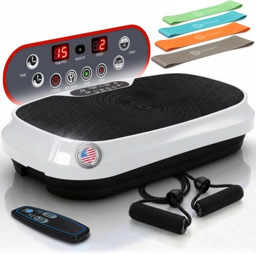 Lifepro Waver Mini Vibration Plate Exercise Machine with Resistance Bands