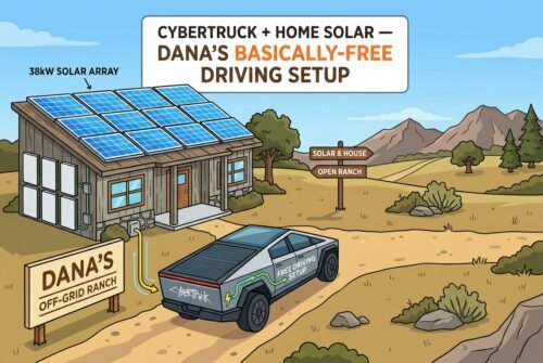 Cybertruck + Home Solar — Dana's Basically-Free Driving Setup