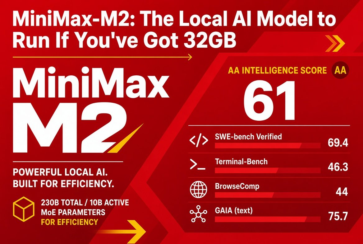 MiniMax-M2: The Local AI Model to Run If You’ve Got 32GB