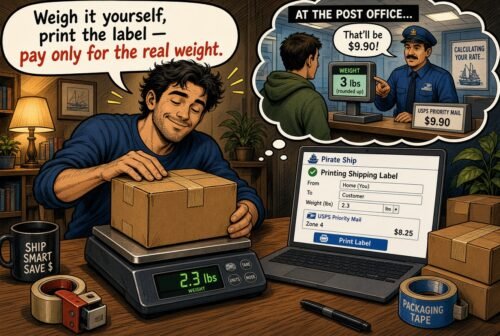 Weigh it yourself at the post office